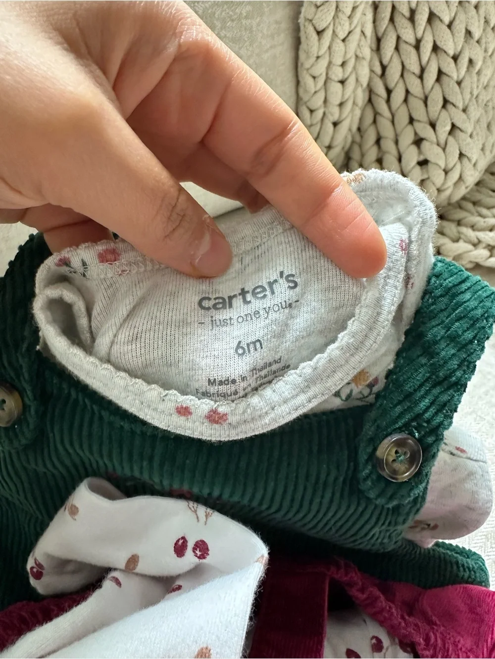 Carter's Berry Corduroy Pinafore Dress with Printed Liner